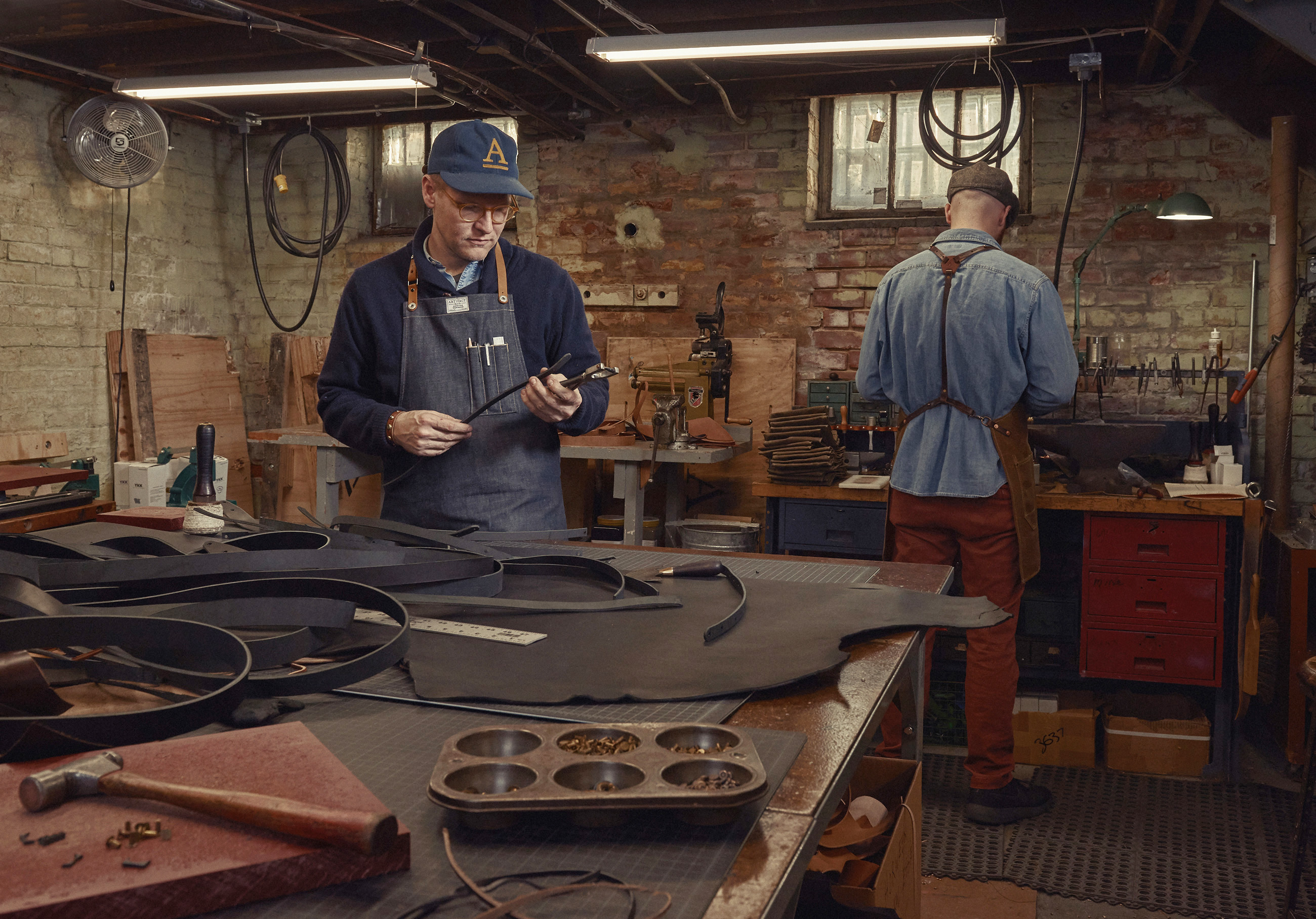 small business advertising photo leather worker